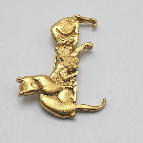 Vintage MFA Museum of Fine Arts Cat Egyptian Gold Tone Brooch - Picture 2 of 5